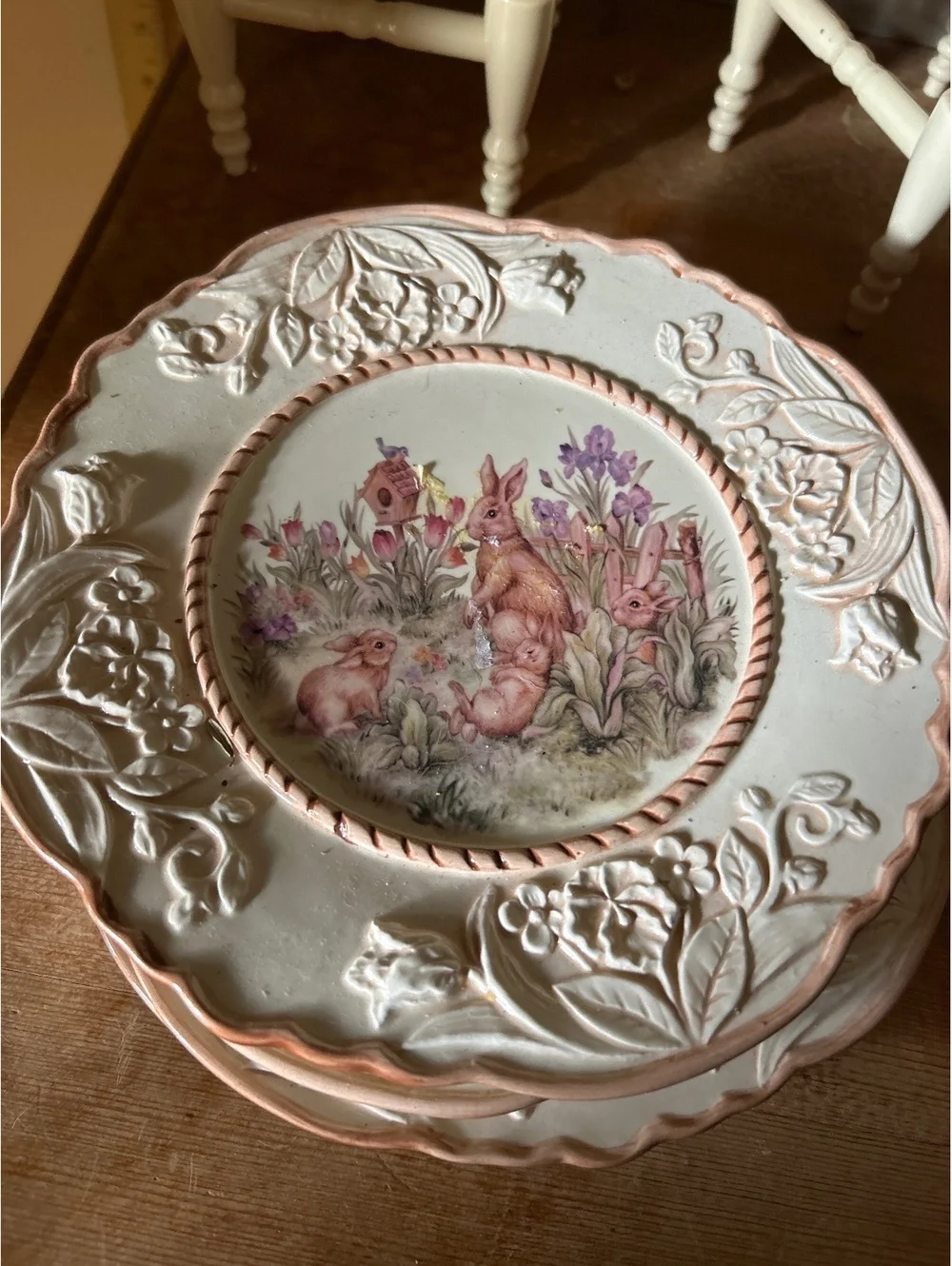 Easter treasure Cracker Barrel  8.5 Inch desert- Dinner Plates Set of 4